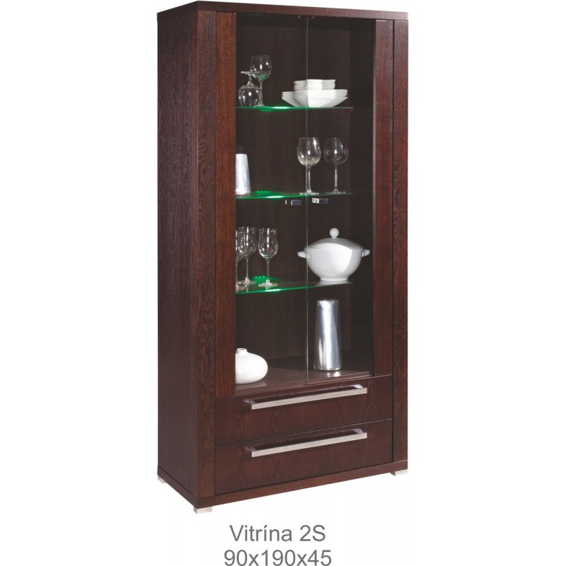 Massivholz Vitrine 2S Nemi