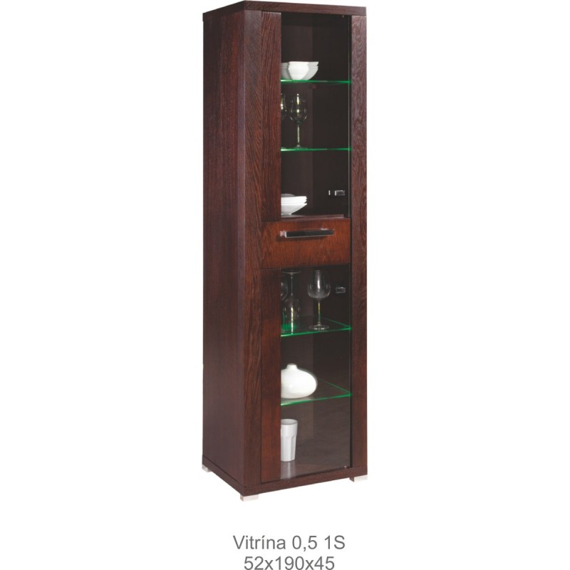 Massivholz Vitrine 0,5 1S Nemi