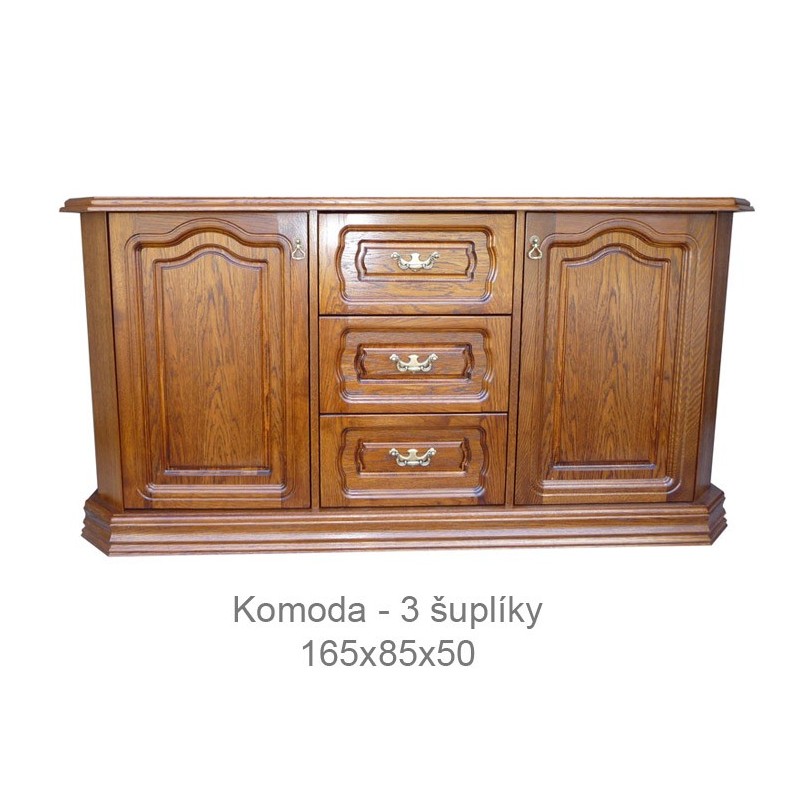 Rustykalna komoda 3 szuflady Kinga z drewna litego