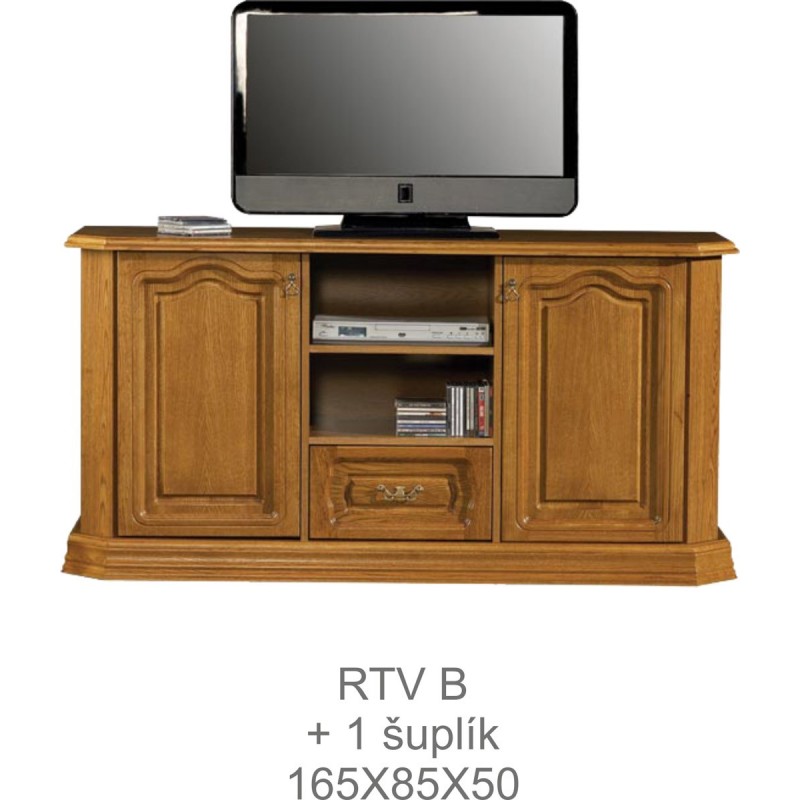 Rustykalna szafka RTV B Kinga z drewna litego