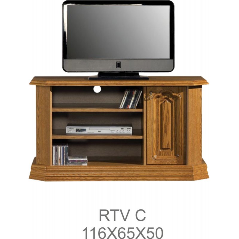 Rustykalna szafka RTV C Kinga z drewna litego