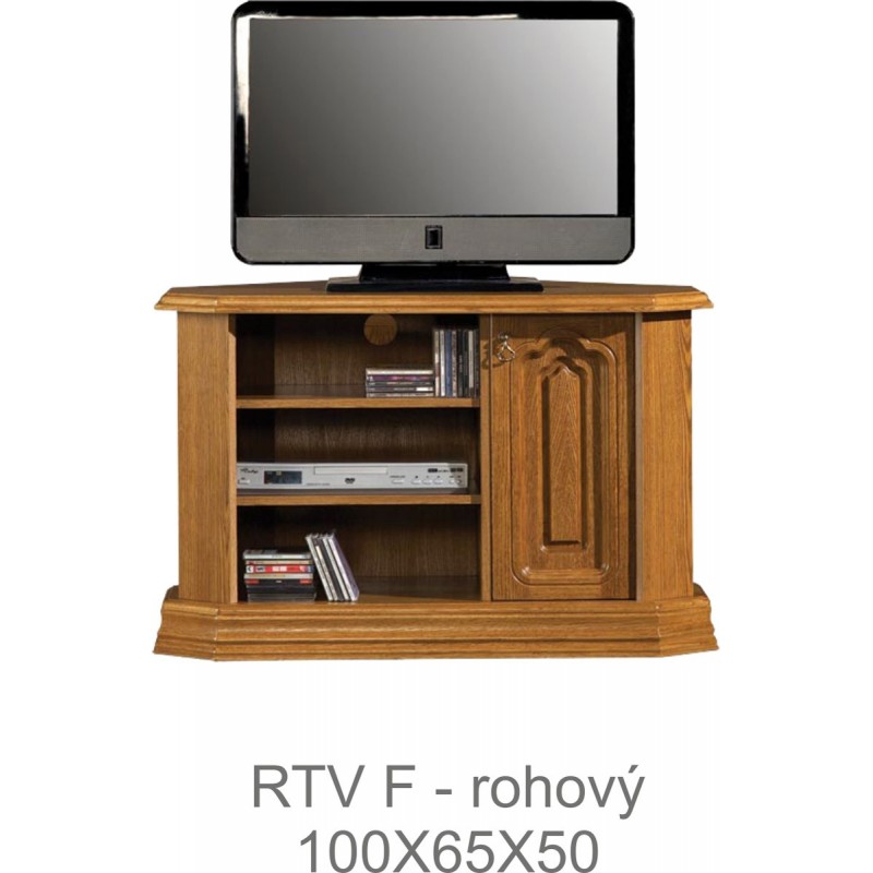 Rustykalna szafka RTV F Kinga z drewna litego