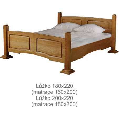 Rustykalne łóżko Kinga z drewna litego (materac 180x200)