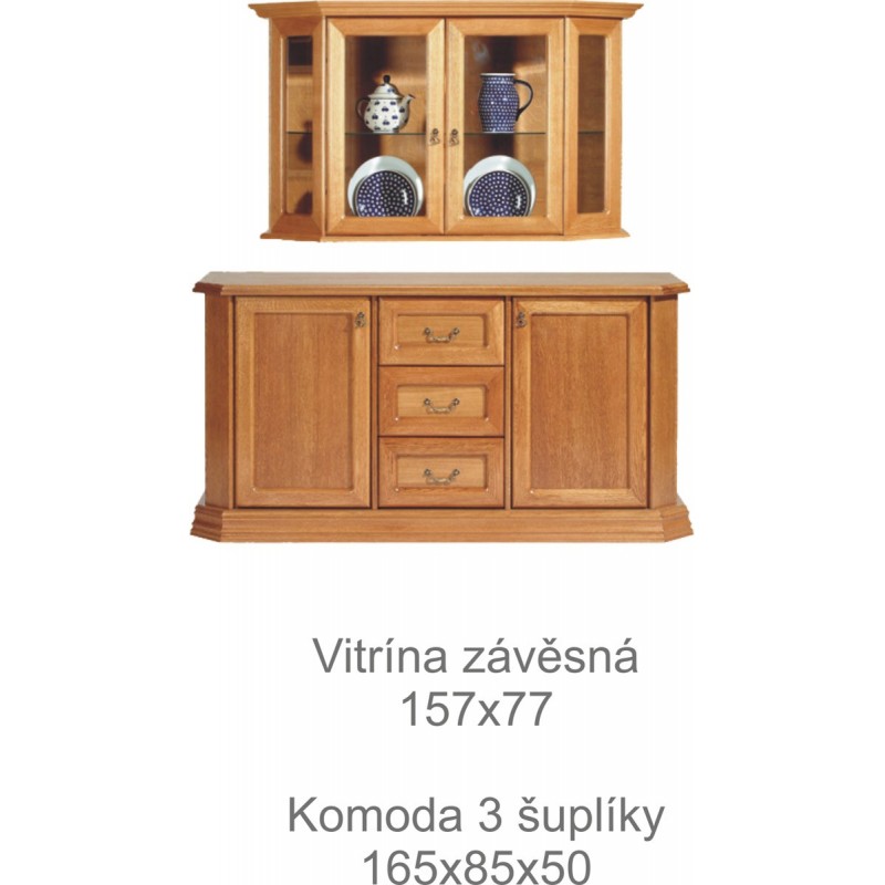 Rustykalna witryna z komodą Monika