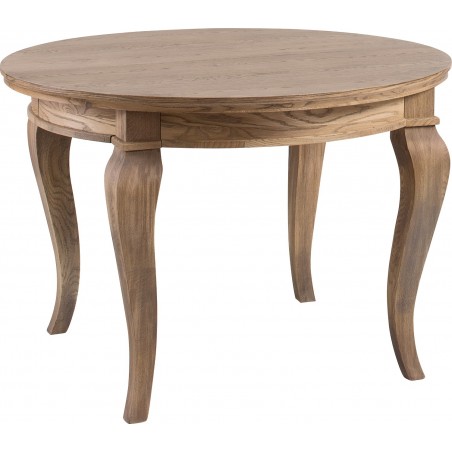 Rustykalny stół z drewna litego Atelie 72 okrągły (rozkładany)
